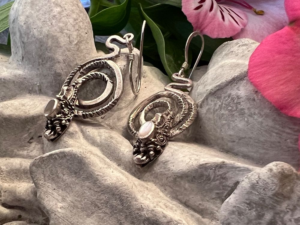Ohrringe - balinesischer Drachen - Silber 925 - Perlmutter | Kaufen auf ...