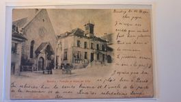 Ancienne CP Boudry 1900 - Temple et Hôtel de Ville