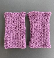 2x Pulswärmer lila (selbstgestrickt)