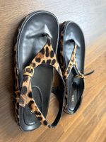 Zara size EU 38 leopard print thong sandals 