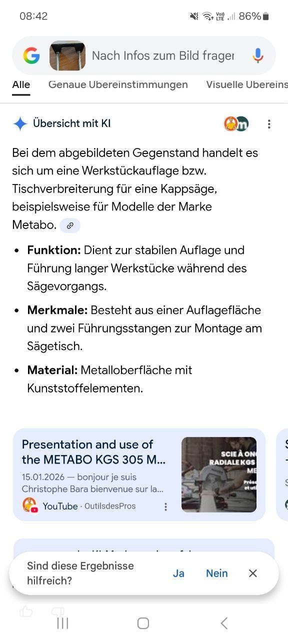 Metabo Tutti gli attrezzi: Tischverbreiterung Metabo Kappsäge – Nuovo (secondo la descrizione) da Utzigen venduto da Walkuere94 4