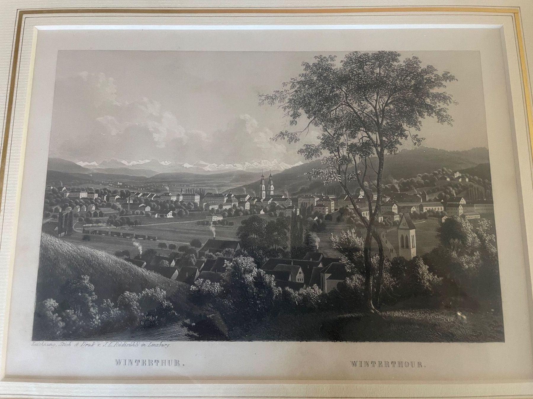 Incisioni: Kupferstich 1860 Winterthur – Usato da Volketswil venduto da rubin74 2