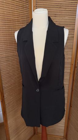 Long-Gilet, S, schwarz