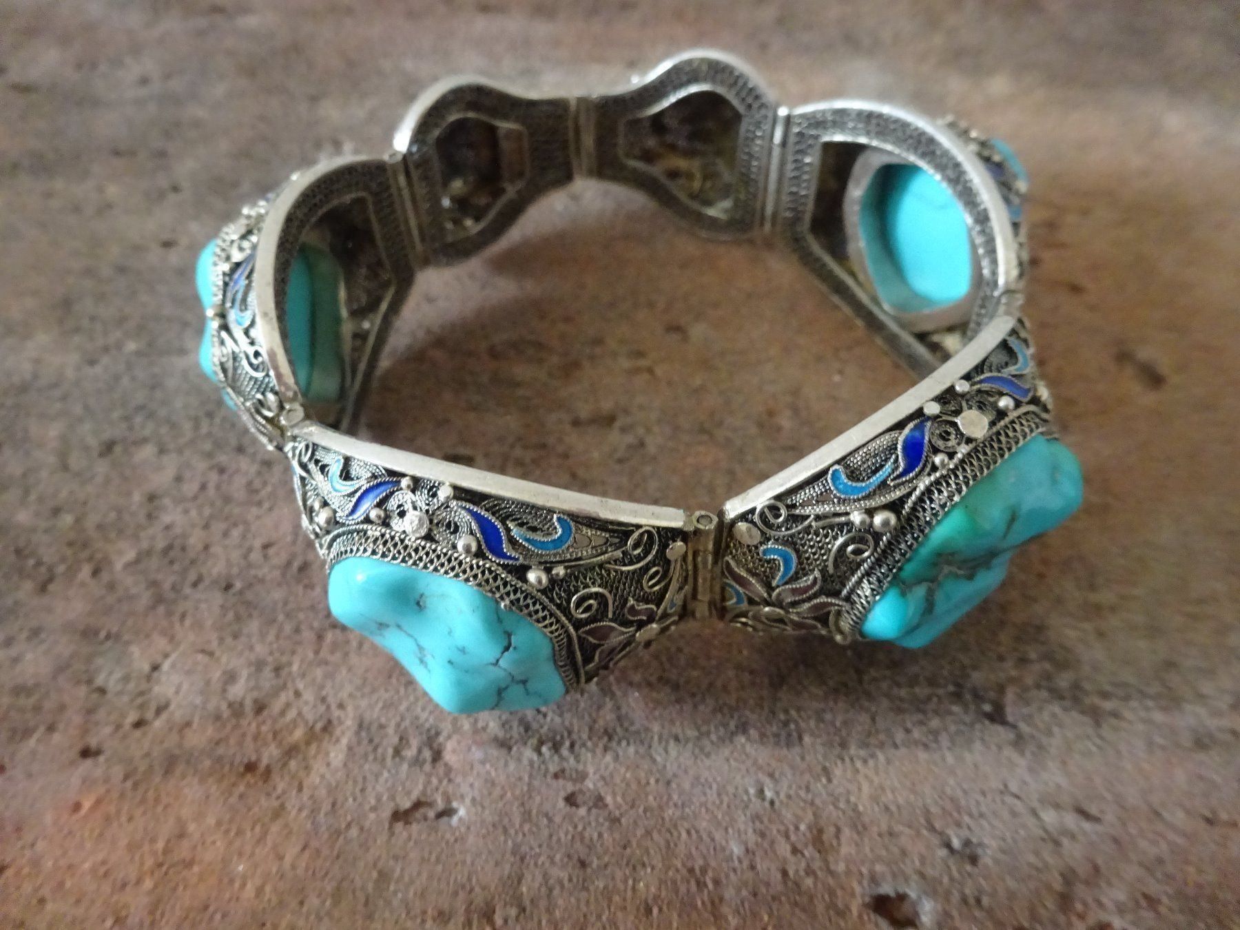 Bracciali & Braccialetti: Armband Türkis China Cloisonné / Silber – Usato da Esslingen venduto da FetteSchnecke 1