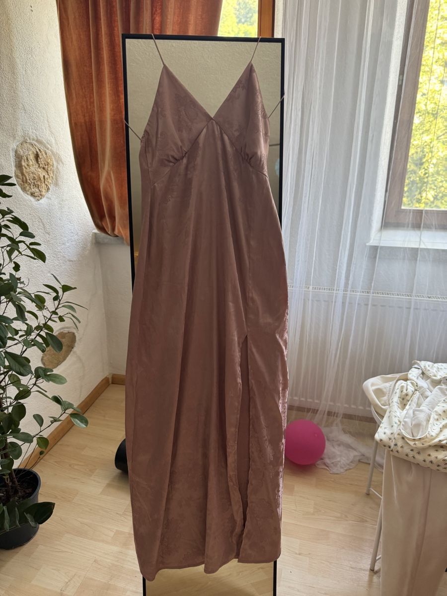 Vestiti: Satinkleid Rosa mit Jacquardmuster | Maxikleid – Nuovo (secondo la descrizione) da Pratteln venduto da plk_px2d 3