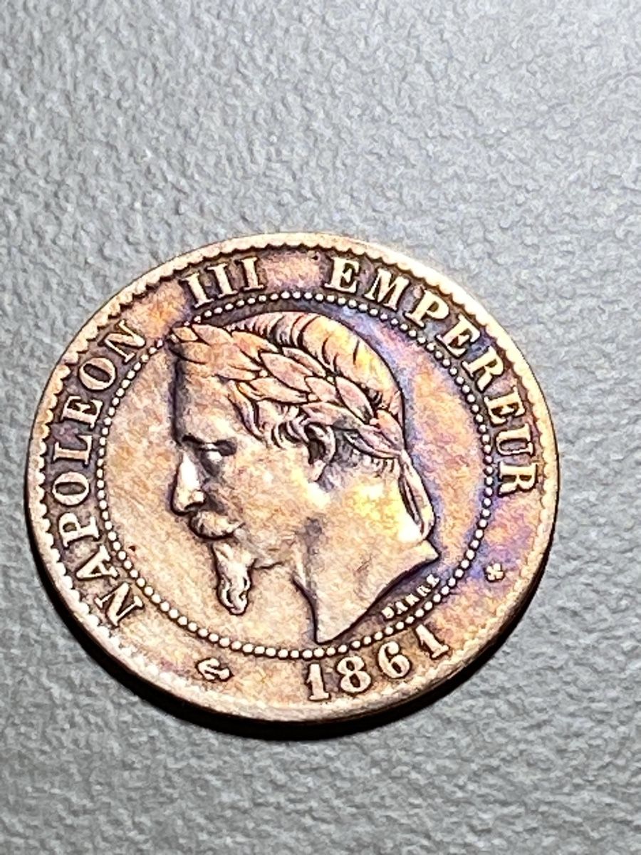 Alle Münzen: France - 2 centimes - 1861 BB - Tête Laurée – Gebraucht aus Payerne von Mike1682 1