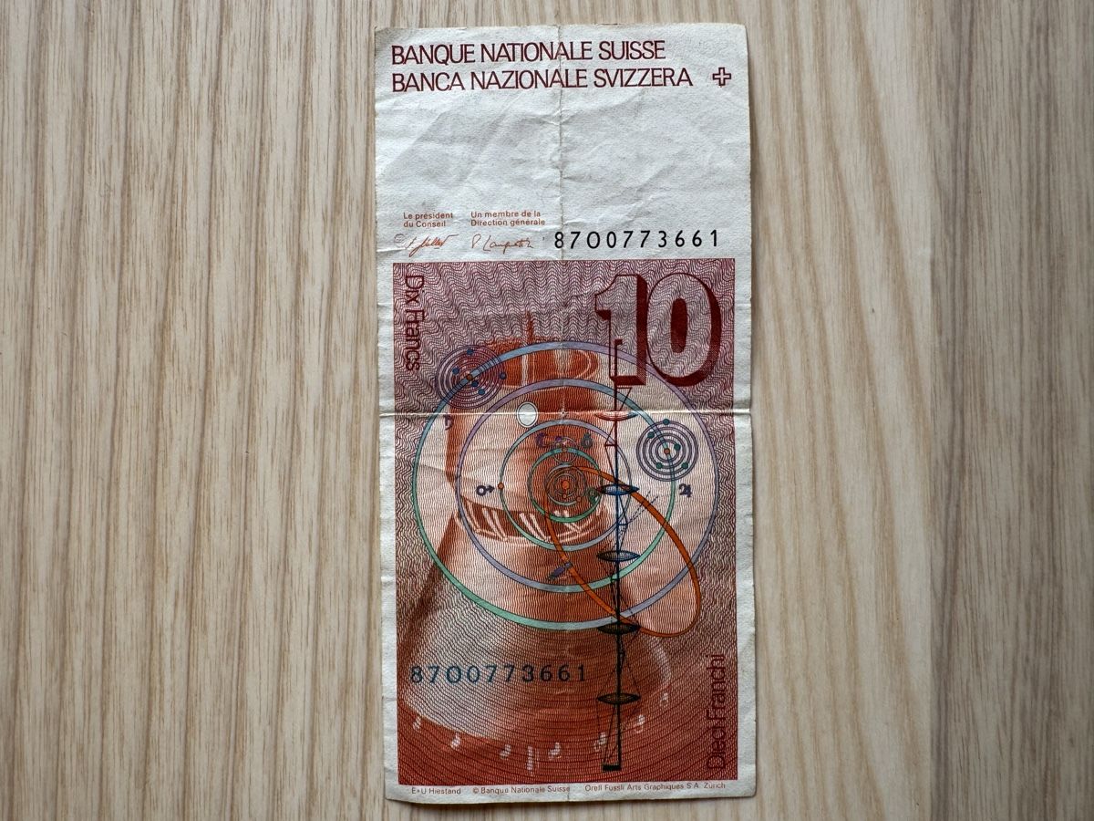 Banconote: Schweizer 10-Franken-Note, 1987 gefaltet – Usato da Unterwasser venduto da Kaiser1652 1