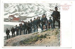 CH-Militär St. Gotthard-Hospiz UR Ablösung Fortwache um 1900