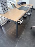  Schreibtisch Buchendekor Metallgestell, höhenverstellbar