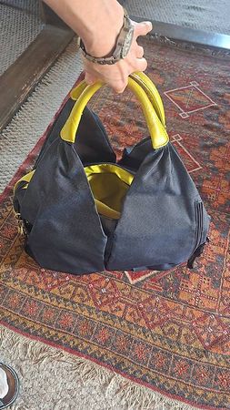 Lässig Wickeltasche, dunkelblau/gelb, mit Wickelunterlage