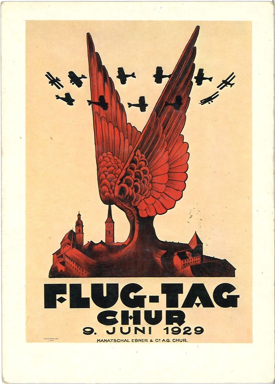Cartoline postali: Kunstkarte "Flug-Tag Chur" – Usato da Chur venduto da mar_95xd