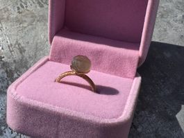 „Rauchglaszauber – Zarter goldfarbener Ring“ Gr. 50🎁💝