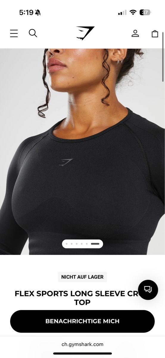 T-shirt: Gymshark Flex Crop Top schwarz – Usato da Zürich venduto da milenaxx 5