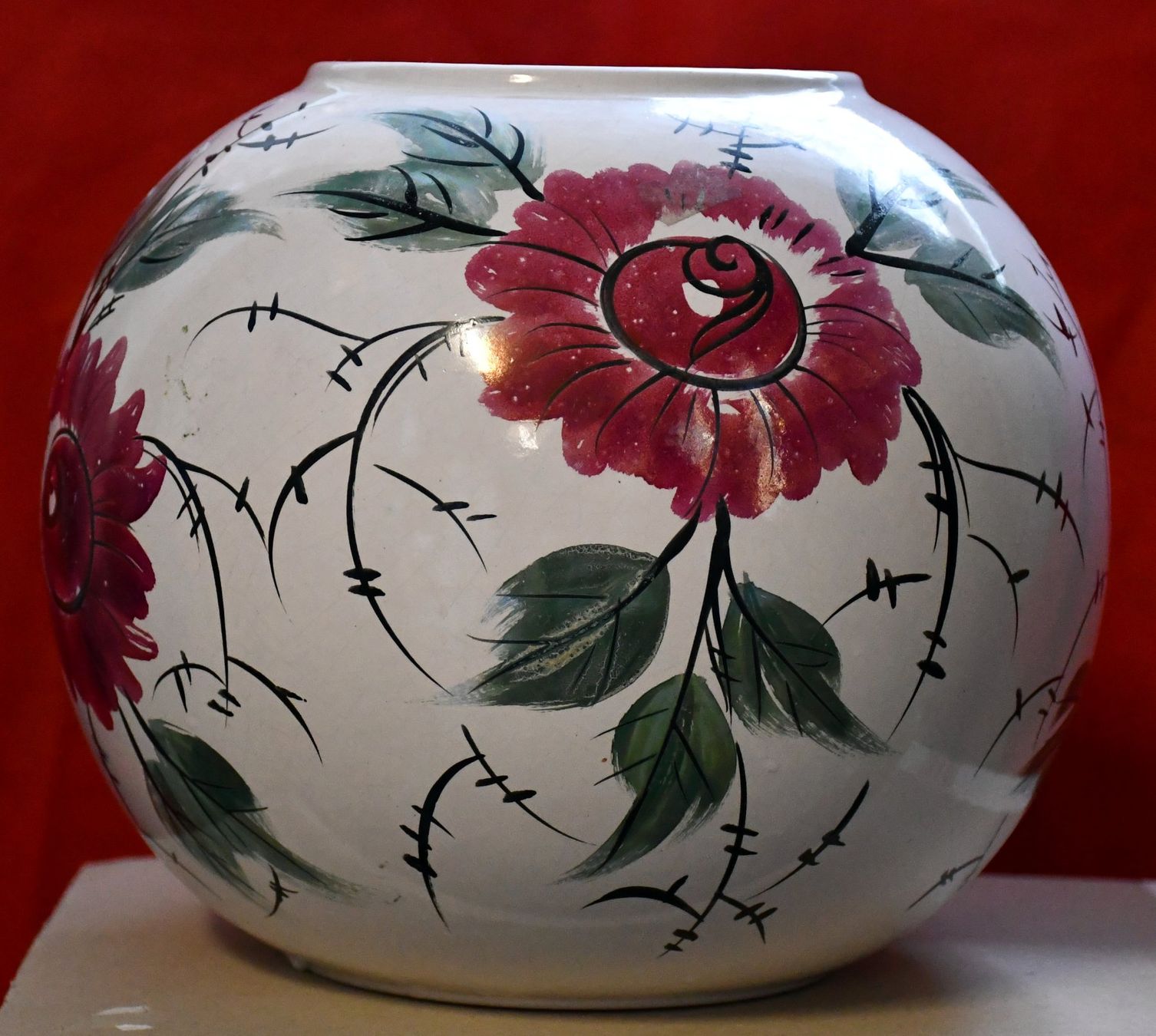 Vasi & Recipienti: Schöne, Keramik Blumenvase, Handbemalt - Herbstdeko! – Usato da Rotkreuz venduto da salsanera 2