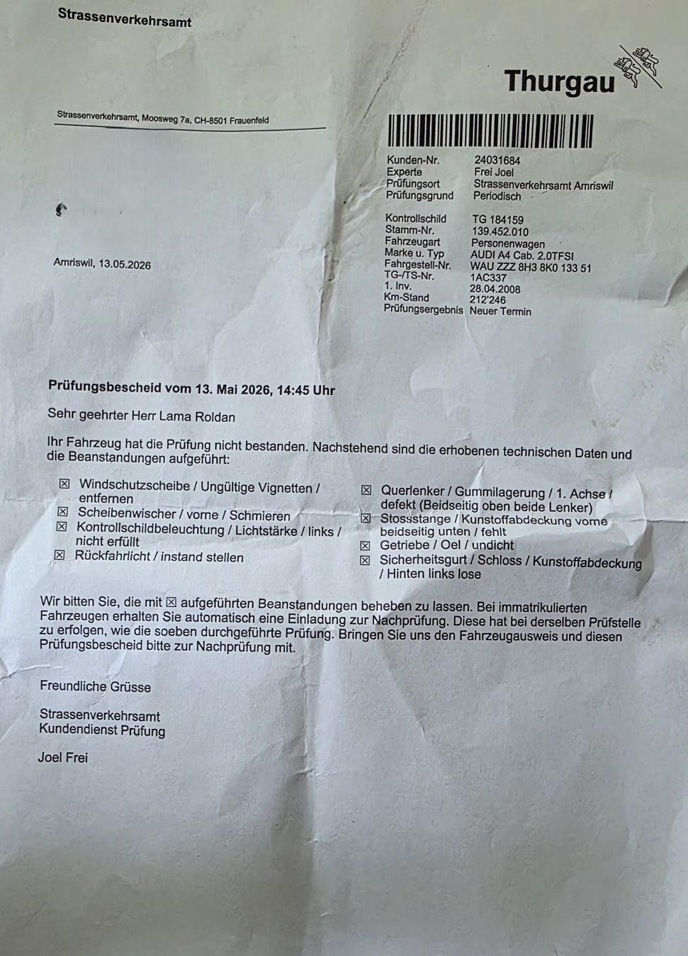 Audi Automobili: Audi A4 Cabrio 20TFSI – Usato da Arbon venduto da .Tropxe. 9