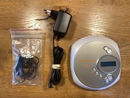 Durabase CD Player silber mit Netzteil und Kopfhörer