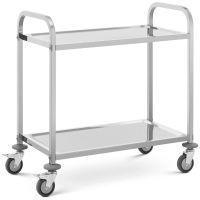 Servierwagen - Edelstahl - 2 Borde - Ablagen: 95 x 50 cm -
