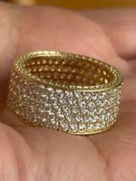 Luxus Elegante Ring Memoire Zirkonia 19/9 Farbe : Gold