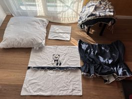 Baby-Bettwäsche Set Himmel Nestchen Teddybär blau