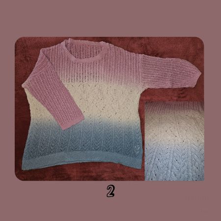 Strickpullover mit Farbverlauf, rosa-weiss-blau, XL, NEU