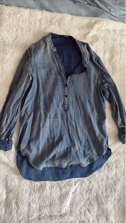 Replay Damen Bluse Jeansoptik blau 