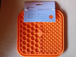 Schleckmatte / Futternapf M-classic, orange, NEU