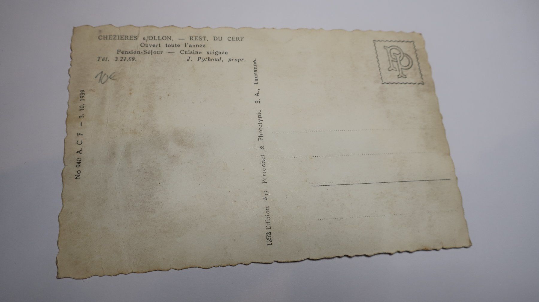 Cartoline postali: Chezieres s/Ollon Rest. du Cerf – Usato da Cormoret venduto da Pascalll2001 7