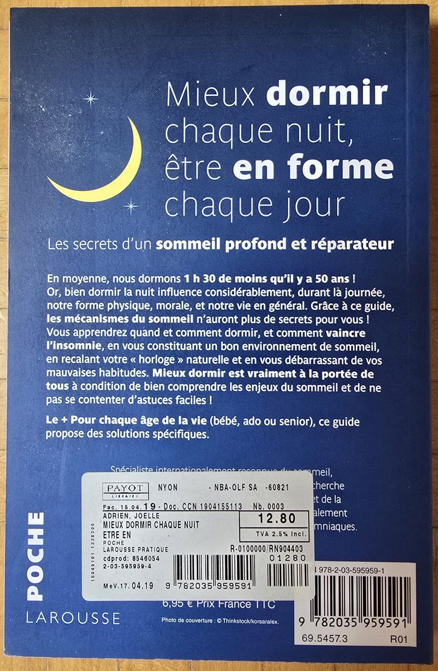 Libri: Joëlle Adrien : Mieux dormir chaque nuit – Usato da Froideville venduto da xXSebastienXx 1