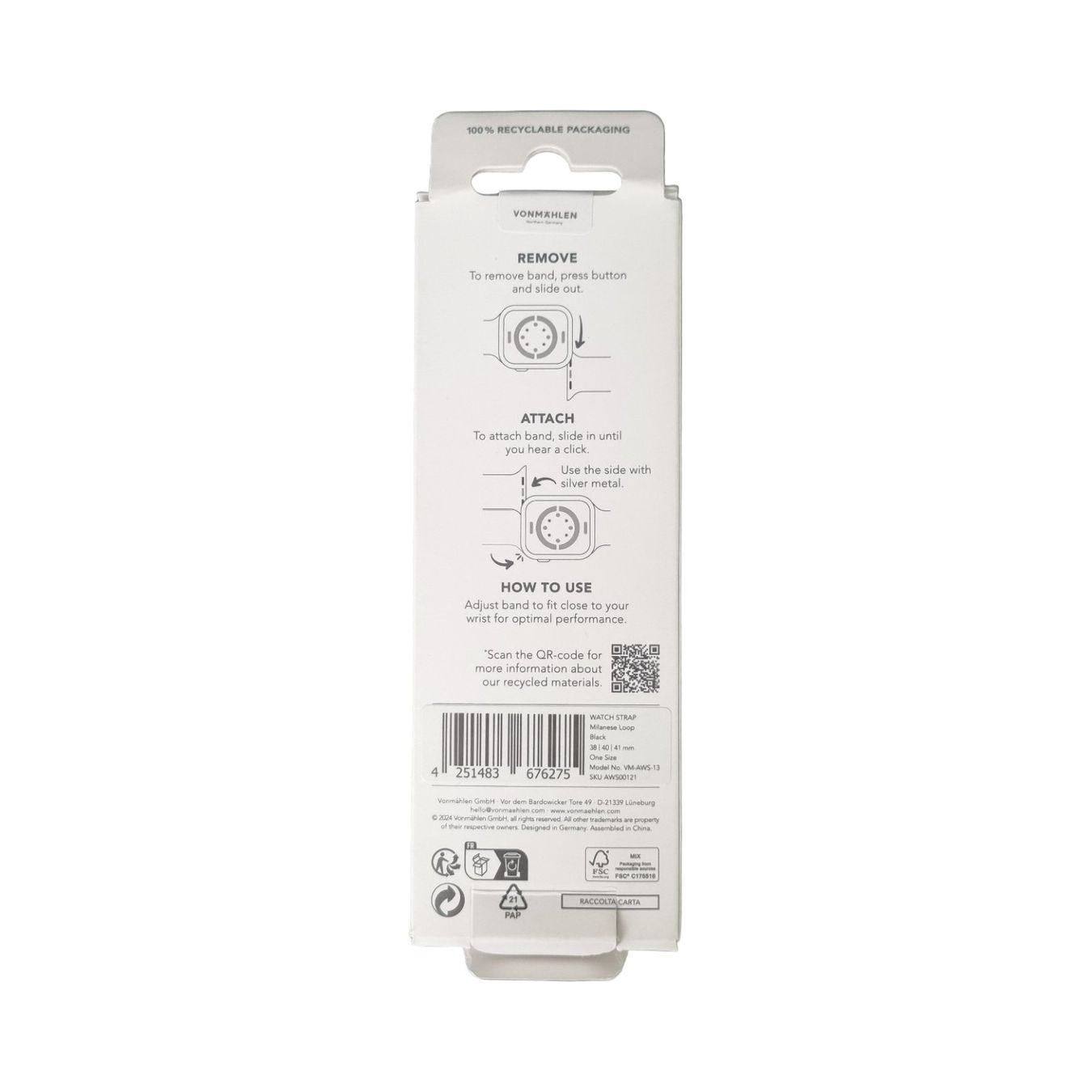 Apple Bracciali & Braccialetti: VONMÄHLEN APPLE WATCH STRAP Uhrarmband – Nuovo e nell'imballaggio originale da Wangen b. Olten venduto da Restwert_Wangen 1