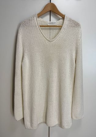Marc Cain Damenpulli Gr. 44 (N6) - Leinen & Baumwolle