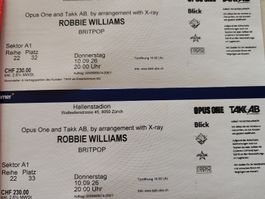 2 xRobbie Williams Konzert Ticket Hallenstadion Zürich 10.09