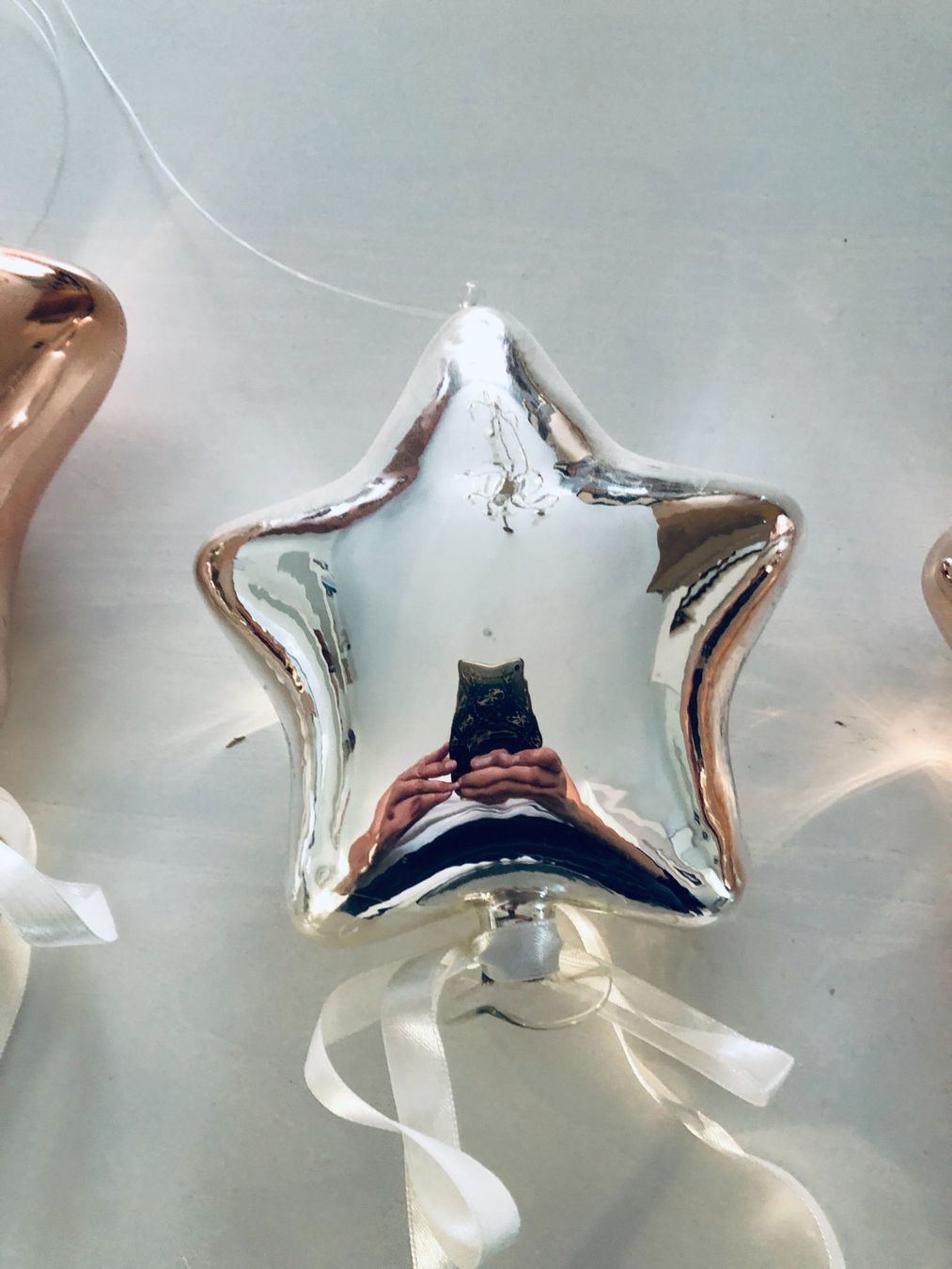 Tutte le decorazioni: 4x Glas Sterne Silber & Rosa – Usato da Arlesheim venduto da OmnIa55 9