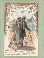 Kitsch Paar Landschaft Glanz 1902