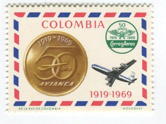 Tutti i francobolli: Briefmarke "Flugpost". Kolumbien – Nuovo e nell'imballaggio originale da Basel venduto da Butsch5