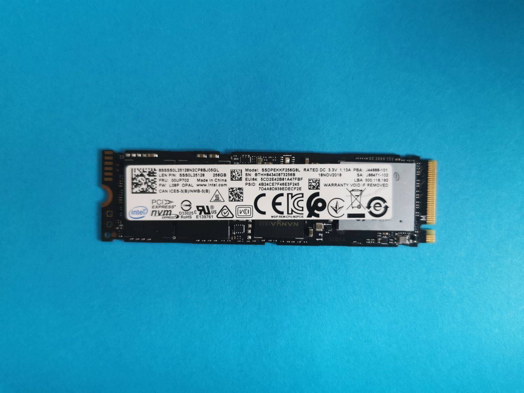 Intel Harddisks: Intel Solid State Drive Nvme 256GB – Gebraucht aus Suhr von augustavat