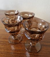 4 Likörgläser braun , Kristallglas