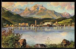 Künstler-AK St. Moritz, Piz la Margna