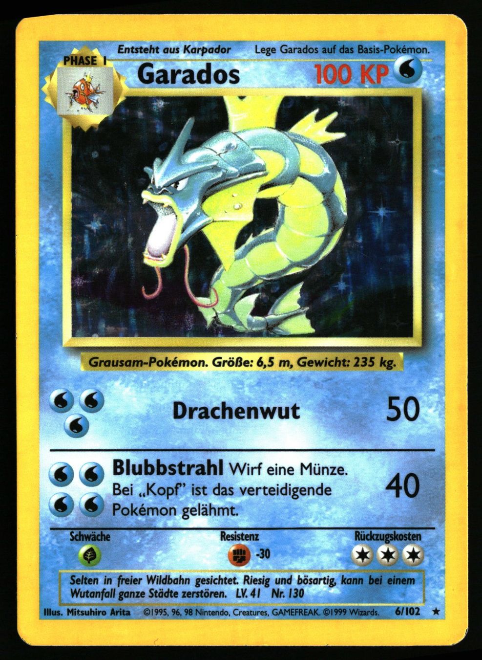 Pokémon Carte collezionabili: Garados #6 Basis Set DE – Usato da Feuerthalen venduto da Plazatoys