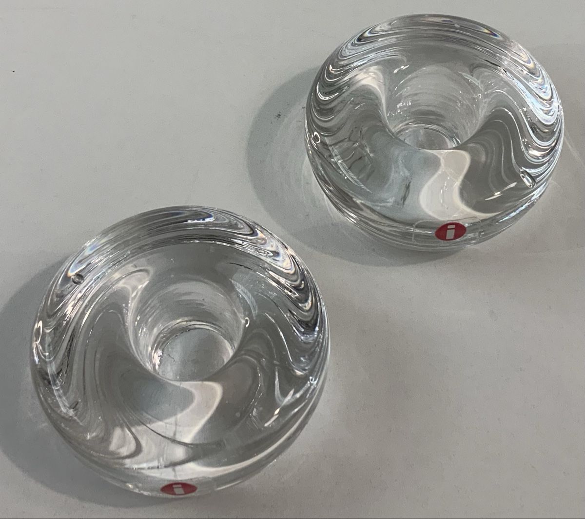 Portacandele: Paire de bougeoire en verre – Usato da rolle venduto da Tontonjulot 1
