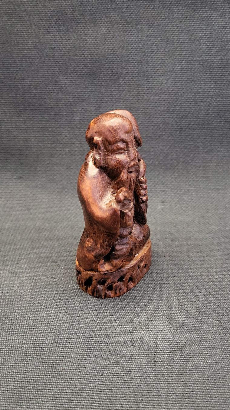 Figuren: Holz-Schnitzerei BUDDHA /Netsuke – Gebraucht aus Basel von spinne02 2