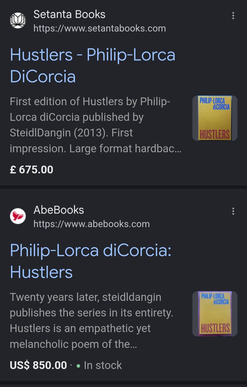 Libri: Philip-Lorca DiCorcia: Hustlers – Usato da Zürich venduto da fff1975BR 6