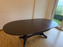 Oval Holz Tisch ausziehbar