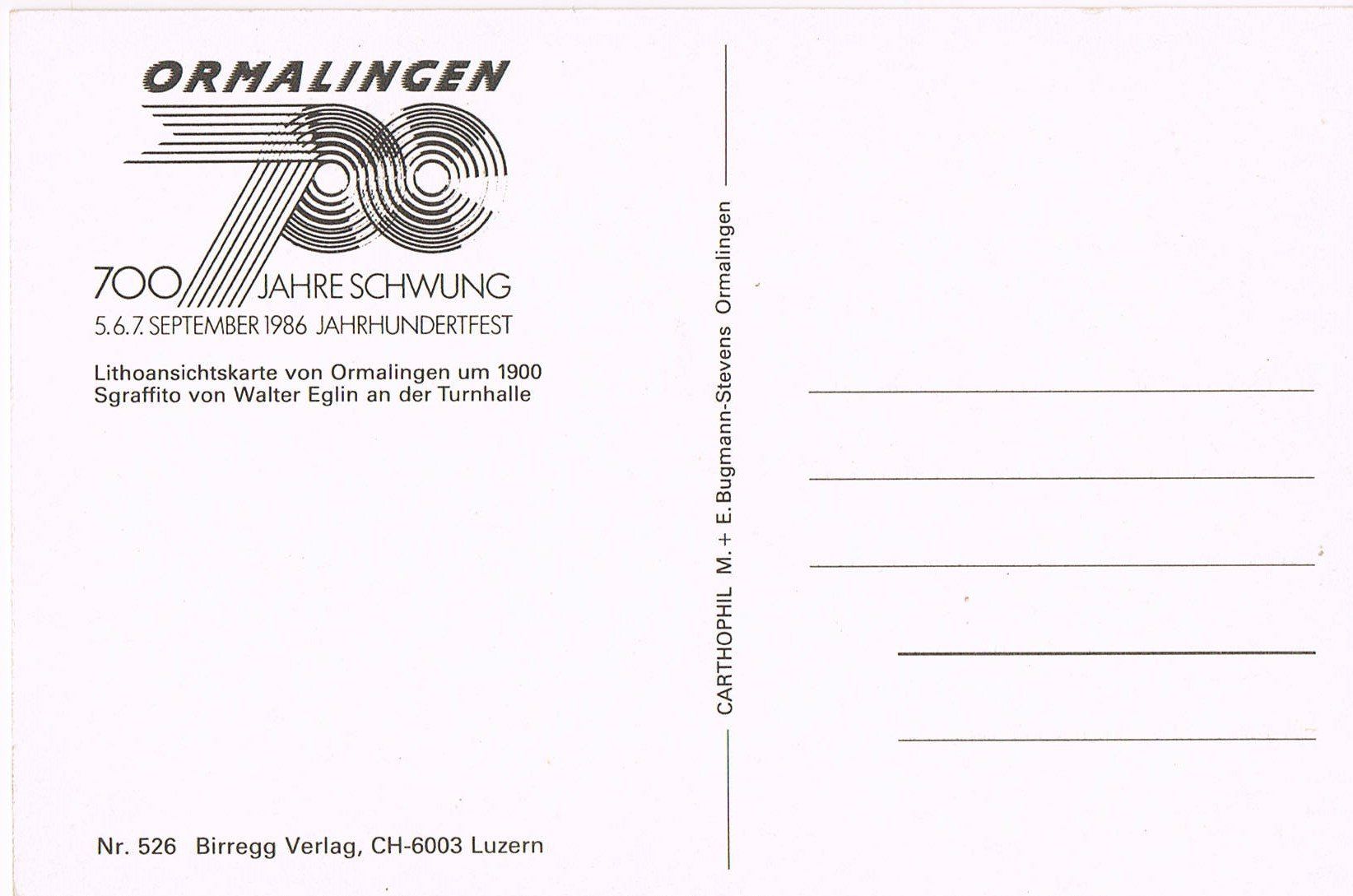 Cartoline postali: ORMALINGEN, Repro-AK – Nuovo (secondo la descrizione) da Buchs AG venduto da Baerfisch 1