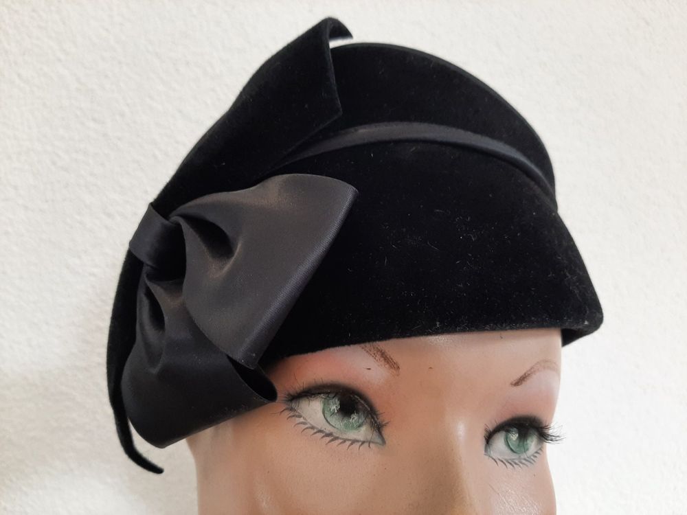 Andelaisi Haarspangen Mit Samt-Schleife – Schwarzer Satin, Langer Schwanz, Vintage-Stil, Haarschmuck Für Damen
