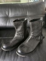 Schwarze Lederstiefel von Tschibo - Top Zustand, Grösse 40