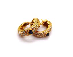 Edle Halbkreolen in Gelbgold mit Saphiren und Brillanten