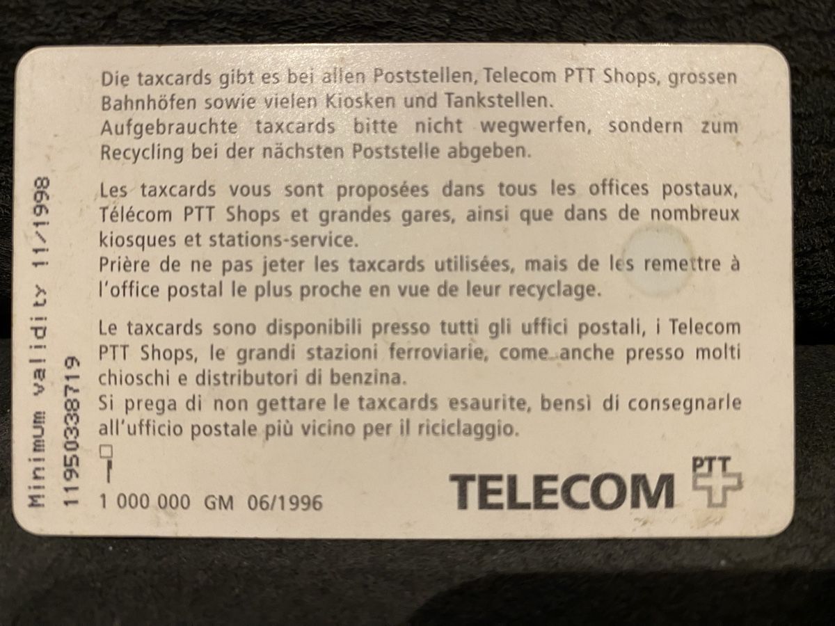 Schede telefoniche: Taxcard S1 – Usato da Lausanne venduto da babacard10 1