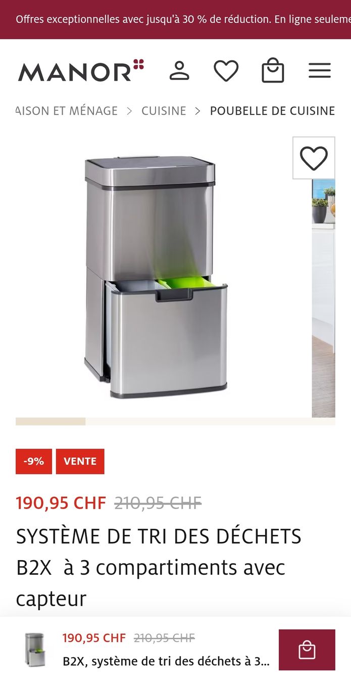 Abfalleimer: poubelle de tri neuve  – Neu und originalverpackt aus Estavayer-Le-Lac von zazadavidson