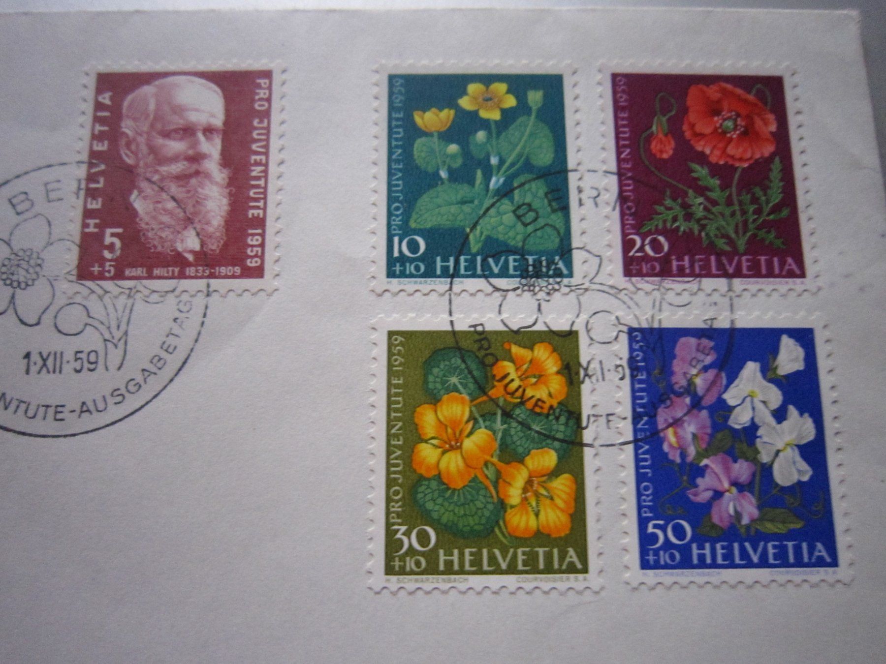 Tous les timbres: PJ 1959 Serie mit Adresse und Vignette – D'occasion à Gordola par Polentaefung 2