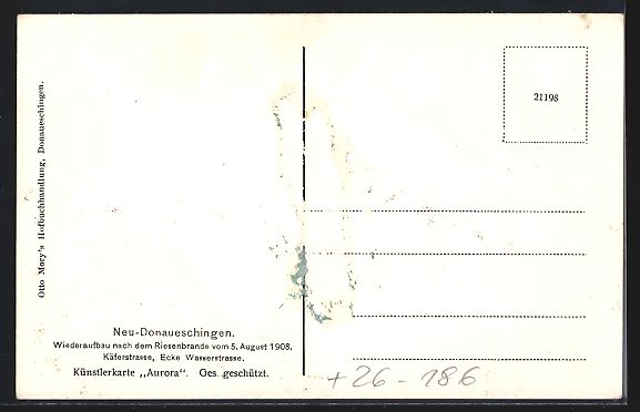 Cartoline postali: Eugen Felle: Donaueschingen, Käferstras – Usato da Berlin venduto da bartko-reher 1